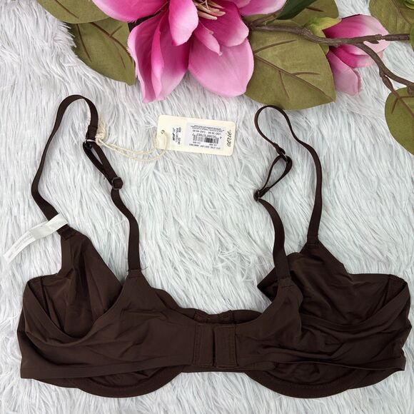 Smoothez by Aerie Bra Beige Full Coverage Unlined Underwire 36B Brown New - Picture 7 of 7